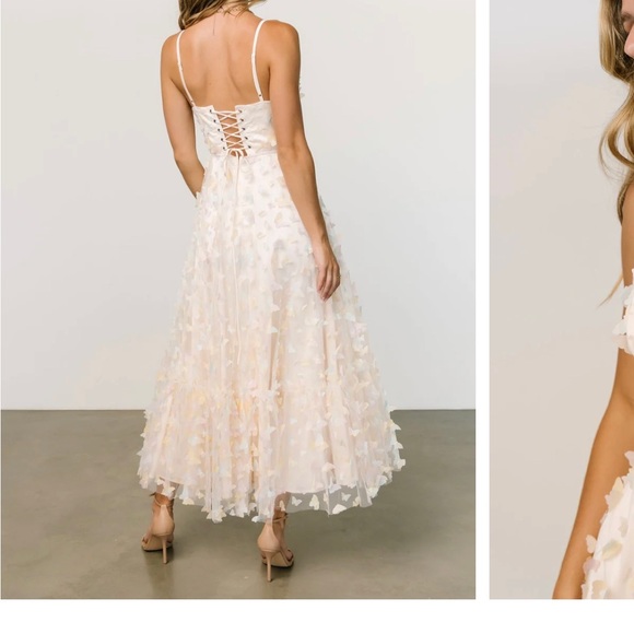 Ivory 3D Butterfly Appliqué Dress NWT - Picture 2 of 3